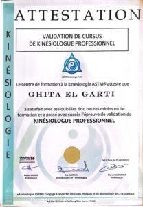 Certification Kinésiologue